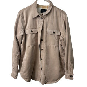 LOVE TREE FASHION Corduroy Button-Up Shirt Jacket Shacket Size M Soft Pockets